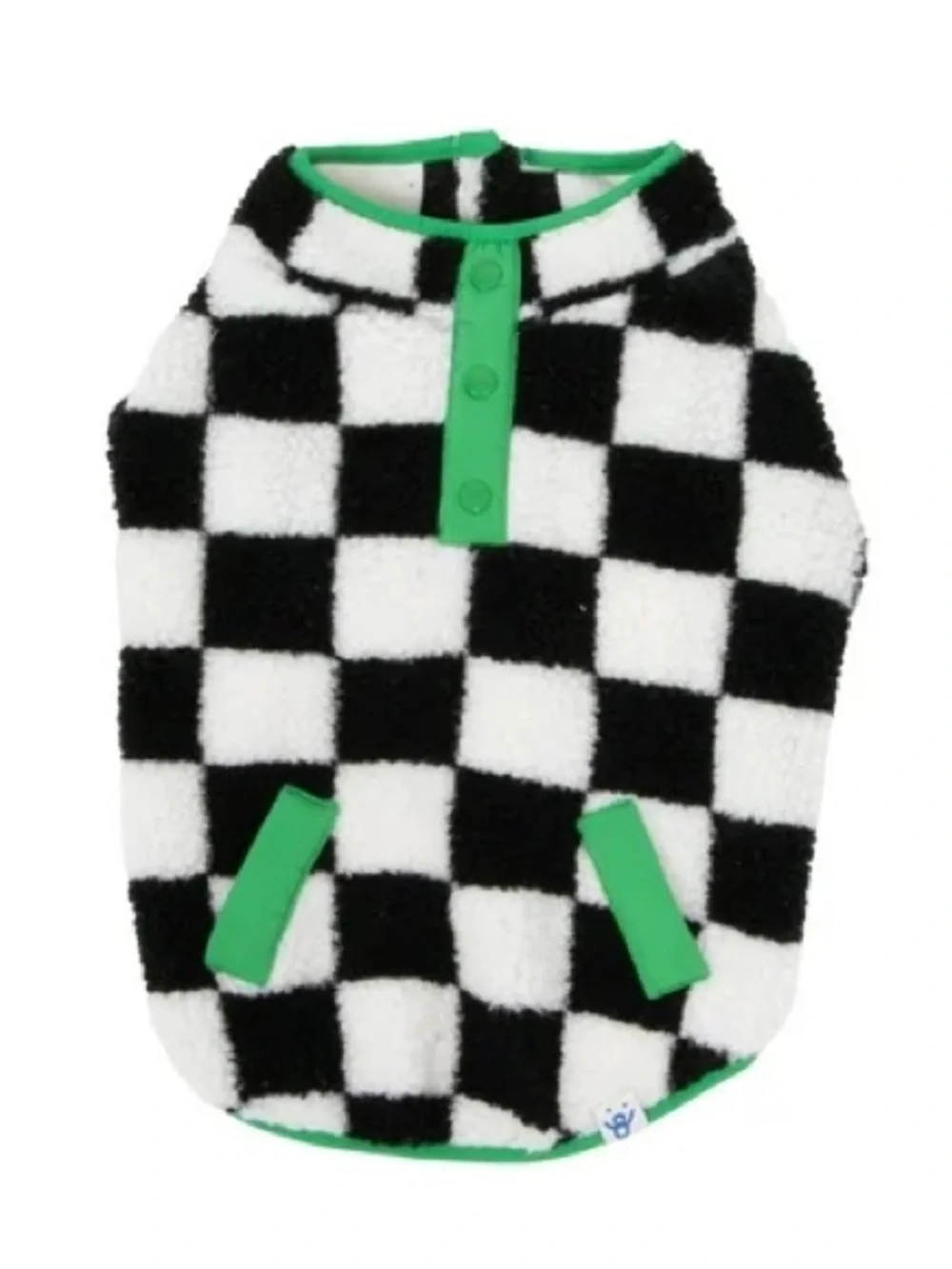 Oodles Checkered Sherpa Dog Jacket